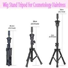 Adjustable Metal 3-Leg Wig Stand, Suitable For Beauty And Hair Training, Mannequin Head Tripod For Wig And Beauty Training Practice - Multicolor - View 13