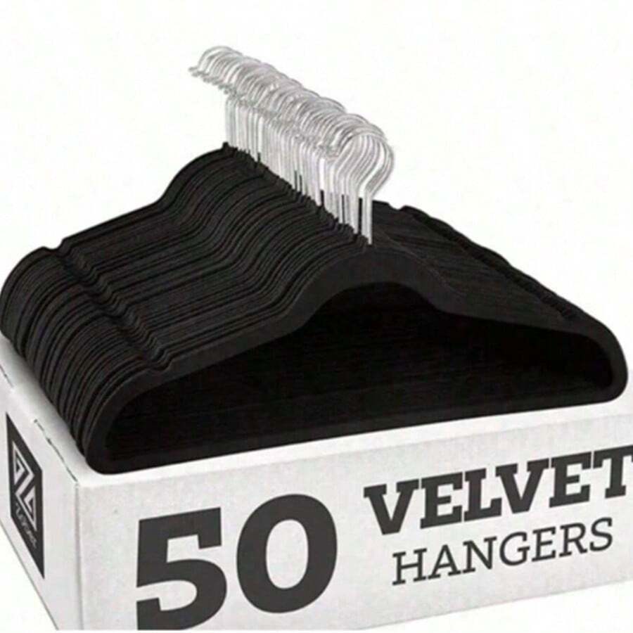 Premium Velvet Hangers,Non-Slip Thin Flocked Felt Hangers, Sturdy Clothes Hangers, Heavy Duty Coat & Suit Hangers, Durable Suit Hangers For Closet Use, Ideal Closet Supplies 5pcs - Multicolor - View 1