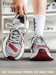 Flipark Men's Breathable Mesh Casual Sneakers, Soft Sole Durable Chunky Sneakers