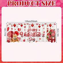 1/2/3 Pezzi Set di tende da cucina, mantovane e tiers per la Festa di San Valentino, con decorazioni a cuore, palloncino, rosa, freccia, romantiche, tende corte per decorazione camera da letto, decorazione festa, forniture - Multicolore - Visualizzare 10