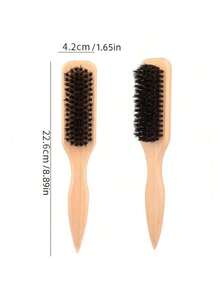 Boar Bristle Slick Back Hair Brush For Sleek Ponytail Bun & Smoothing Hairs, Fly-Aways, Edge Control - Backcombing & Teasing Hairbrush With Wide Rat Tail For Sectioning & Parting ,Hair Styling Tools