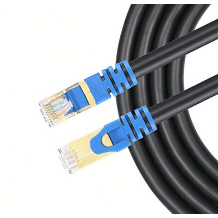 Blue CAT7 Ethernet Cable 50M/150ft Heavy Duty Outdoor Cat7 Network LAN Cable 10Gbps RJ45 Internet Cable 50m Round Blue 50M Gift Anniversary - 50m - View 1