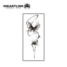 INKARTLINK INKARTINK Chinese Ink Painting Butterfly Temporary Tattoo, Waterproof 2-5 Days, Colorful Water Transfer Tattoo Sticker, Realistic Fake Tattoo, Niche Design Decoration Sticker - Multicolor - View 4