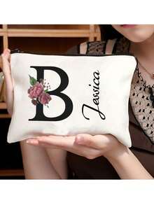 Personalized Cosmetic Bag, Customized Makeup Bag, Personalized Gift, Customized Makeup Bag, Friend's Birthday Gift (Suitable For Travel, Bridal Party, Women's Travel And Weekend Getaway)