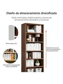 Librero De Piso Almacenamiento Para Uso Doméstico 6 Niveles - Marrón - Ver 3