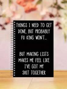 Funny Spiral Notebook With Swear Words, Adult Humor To Do List Planner Journal, Sarcastic Quote Notebook For Office Work School, Gag Gift For Women Friends Coworkers - màu đen - Xem 3