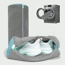 Túi đựng giày dùng cho máy giặt tại nhà, 1 chiếc, túi giặt và chống mài mòn 360°, túi đựng giày tái sử dụng được, có khóa kéo an toàn, phù hợp với máy giặt và máy sấy, phù hợp với nhiều loại và kích cỡ giày, phụ kiện giặt ủi, túi đựng đồ giặt, quà tặng ngày Valentine. - Nhiều màu - Xem 4