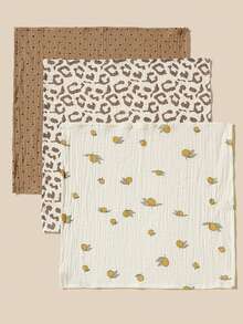 3pcs/Set Cotton Gauze Small Handkerchief Hand Towel Bath Accessories Washcloth Hand Towel Bath Towel Face Towel Pink Towel Small Towel Tea Towel - Multicolor - View 14