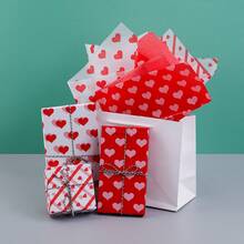 1包20张心形薄纸，50x33厘米，适用于礼品、服装、情人节、圣诞节包装。 - 紅底愛心-20pcs - 查看 7