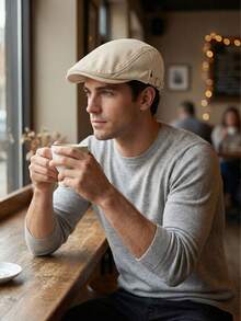 1pc LED Light Panel Newsboy Cap, Unisex Beret Hat, Men/Women Adjustable Beret, British Street Photography Artist Cap - A - View 5