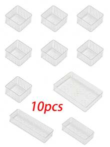 10pcs /9pcs/7pcs/6pcs/1pc Makeup Drawer Organizer, Transparent Makeup Organizer Box With Dividers And Drawer For Dressing Table,Equipped With 4 Transparent Plastic Drawers Of Different Sizes, Makeup Display Rack, Storage Box Dispenser, Suitable For Use On A Dressing Table, Providing Storage Space For Tables, Bathrooms, Kitchens, And Offices. Room Decoration, Home Decoration, Autumn Decoration, Bedroom Decoration - Nhiều màu - Xem 14