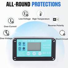 Panel Solar MPPT de 50w, cargador de batería Solar ABS de silicio monocristalino con cargador de coche OBD, controlador impermeable - Negro - Ver 2