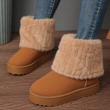 Women's Platform Snow Boots Winter Warm Faux Fur Lined Outdoor Shoes - Lạc đà - Xem 2