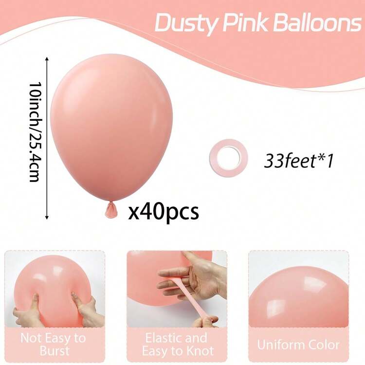 10/20/30/40/50 piezas Globos de color rosa polvo de 18/12/10/5 pulgadas Globos de látex gris rosa Globos de boda bohemia con fiesta de revelación de género Decoraciones para fiestas de cumpleaños - Rosa oscuro - Añade 21