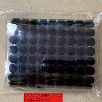 648 piezas/612 piezas/600 piezas Discos adhesivos de doble cara de nailon, negro y blanco, diámetro 1 cm/1,5 cm/2 cm, 2 piezas/set, autoadhesivos y removibles, adecuados para el hogar, la oficina, el estudio, la pared de fotos, la decoración navideña