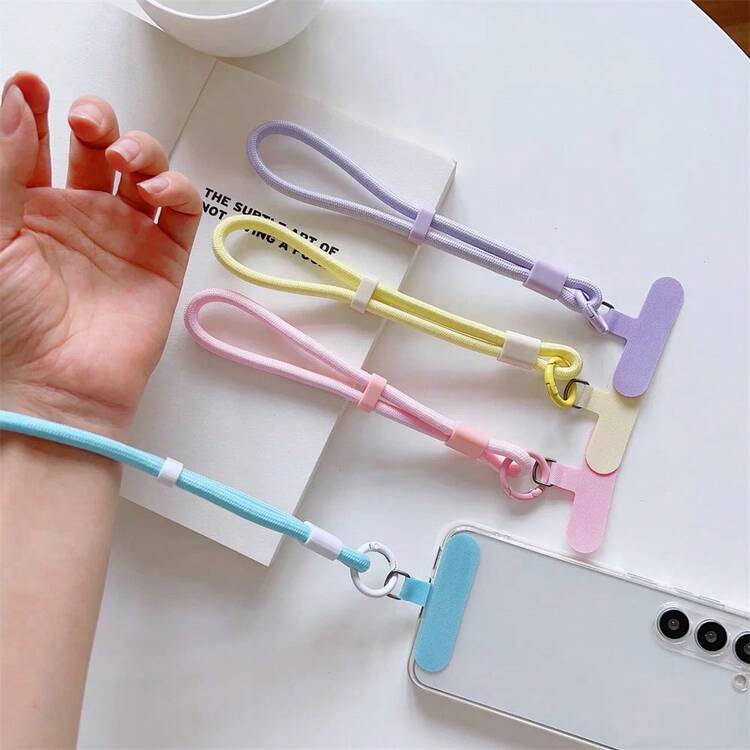 1Pc Adjustable Multicolor Nylon Phone Lanyard Durable Fashionable Short Cord For Mobile Phone Case Anti-Lost Accessory Phone Strap - Adjustable Short Cord - View 7