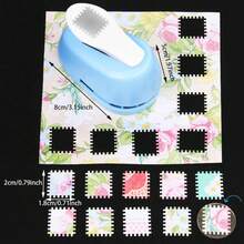 New Stamp Border DIY Punch Stamp Shape Craft Punch Embossing Machine Round Hole Punch Toothed Puncher Embosser(Shell Color Is Random)