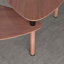 Katiago Contemporary Rotatable Cocktail Table With Solid Rubber Wood Legs, 360 Degree Rotating Coffee Table With Wood Grain Veneer Tabletop Black / Walnut / Grey Brown/White  Finish For Living Room, Bedroom - Red Violet - View 7
