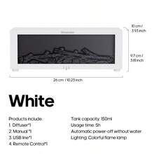 kinscoter 1pc 150ml USB Powered Ultrasonic Fireplace Aroma Diffuser With LED Light & Remote Control, Creative Humidifier For Home Office Gift