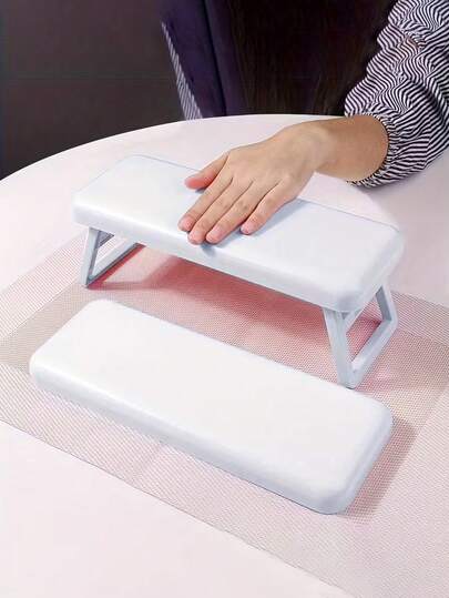 1 st vikbart handstöd för naglar, nagelteknikerns nagelkudde, manikyrkudde, vikbar, upphöjd för nagellampa, salongens handledskudde, bärbar handhållare, armstöd för nagelkudde, nagelsalongens nageltillbehör