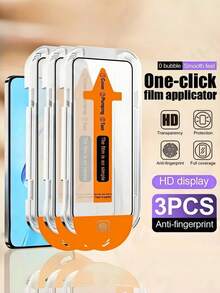 3片装高清无尘安装钢化玻璃屏幕保护膜，防爆防刮，兼容三星Galaxy S25 S24 A56 A36 A16 A26/红米Note 14 13 Pro 4G 5G/小米Poco/ 17系列，9H硬度，无气泡，自动吸附，安装简便，手机屏幕保护膜必备，适用于日常、办公、居家等多种场景。防水防震防摔，有效保护手机屏幕。 - 無色 - 查看 71