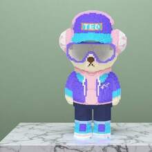 8015片装精美3D立体摇滚风格泰迪熊模型摆件玩具，需自行组装，是绝佳的生日/节日礼物。 - 彩色 - 查看 6