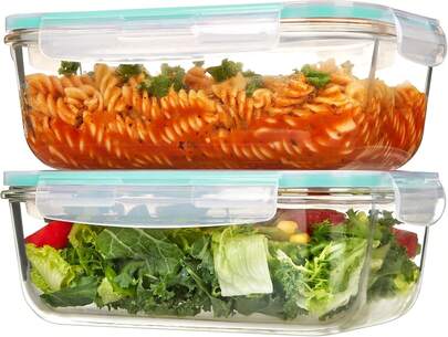 Vtopmart 5 Pack 22oz Glass Food Storage Containers With Lids, Meal Prep Containers, Airtight Lunch Bento Boxes With Snap Locking Lids For Microwave, Oven, Freezer And Dishwasher