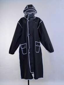 1件EVA材质雨衣，带背包隔层，半透明连帽防水雨披，成人款，轻便，纽扣闭合设计 - 适合上学、户外活动和休闲穿着 | 户外骑行雨衣 | 高品质徒步保暖服，闺蜜节、狗狗、狂欢节、春夏精选、伴娘礼物、房间、卧室装饰、海滩、旅行、男士、女士、度假、妇女节、旅行必备、婚礼回礼、Y2K、卧室、女士汽车配件、厨房装饰 - 無色 - 查看 8