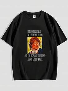 Jamie Fraser T-Shirt, Outlander Gifts, Sassenach Fan Gift, Outlander Merch_2026_t1 - Black - View 8