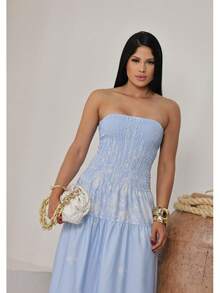 July Strapless Tropical Dress In Various Prints, 2025 Collection - 淺藍色 - 查看 2