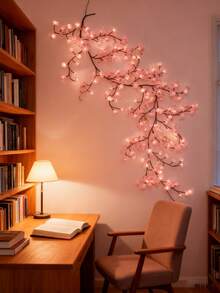 1pc Cherry Blossom Branch USB Power Supply Light,LED Dress Up String Lights, Push Button Control 8 Modes, Realistic Artificial Flowers, Suitable For Spring/Summer Indoor/Outdoor Decorations, Weddings, Valentine's Day - Warm White - View 12