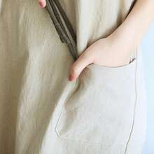 1件实用交叉背带围裙，带大口袋，轻便舒适，趣味厨房围裙，男女通用，适合露营、家庭厨房、餐厅、咖啡馆、烹饪、园艺、家务等。 - 彩色 - 查看 6