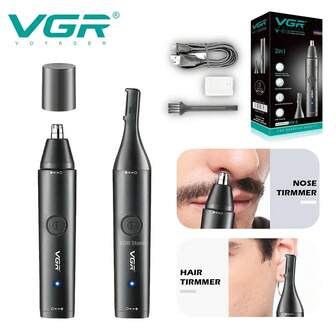  VGR Professional Nose Hair Trimmer Mini Washable Electric Nose Trimmer 2in1 Rechargeable Portable Men's Nose Hair Trimmer V-613