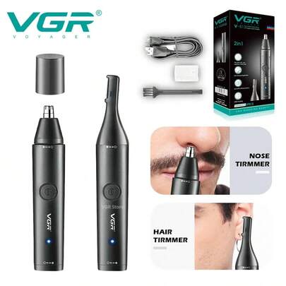  VGR Professional Nose Hair Trimmer Mini Washable Electric Nose Trimmer 2in1 Rechargeable Portable Men's Nose Hair Trimmer V-613