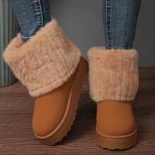 Women's Platform Snow Boots Winter Warm Faux Fur Lined Outdoor Shoes - Lạc đà - Xem 5