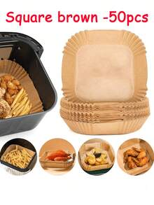 200pcs Air Fryer Paper, Lined With Oil Resistant And Waterproof Air Fryer Paper Basket Bowl, Lined With 6-Inch 100/50/25 Paper Air Fryer Liner, 6-Inch Non Stick Square Baking Paper, Edible Silicone Oil Paper, Oven Barbecue Suction Paper, Reusable Paper, Compatible With Most Air Fryers, Valentine's Day Gift, Is A Great Kitchen Gift - Multicolor - View 15