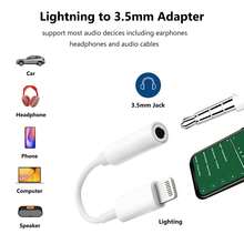 2pcs Lightning To 3.5mm Headphone Audio Jack Adapter, Phone Dongle Cable Headphone Converter, Compatible With IPhone 14 13 12 11 Pro X XR XS Max 8 7 - White - View 3