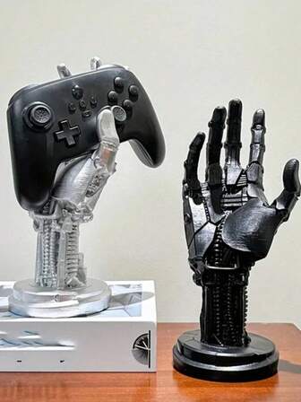 1 st. spelkontrollstativ i futuristisk cyberpunk-stil, mekanisk staty för spelkontroll, svart palmdesign, spelkontrollhållare, hörlursstativ, skrivbordsdekoration, ringarmbandsstativ, en idealisk present för spelentusiaster och män, alla hjärtans dag-present till män, heminredning, skrivbordsprydnad, kontorsdekoration, lämplig för alla hjärtans dag, påsk, presenter för skolstarten