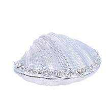 YU FENG Silver Mussel Hinged Trinket Box Wedding Ring Holder Metal Seashell Figurine For Ring Display,Shell-Silver - 貝殼銀 - 查看 5