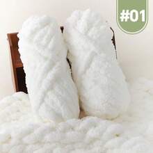 2 Rolls Super Chunky Fluffy Polyester Yarn, 500g Multi-Color, Suitable For Hand Knitting, Soft DIY Craft Yarn, Ideal For Blankets, Pillows, Pet Beds - Multi-Color - Cat's Tail Vol. 2 - View 17