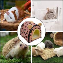 Genérico Cama para Hámster - Fundaíble Suave para Jaula,Accesorios para Animales Pequeños para Dormir Jugar Esconderse en Interiores y Exteriores para Hábitat Corral Hogar - Rojo - Ver 4