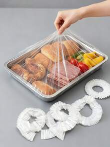 10/50/100pcs Food Preservation Film Covers, Food Tray Preservation Film Covers, Kitchen Food Covers, Food Dust Covers, Bread Covers, Plastic Packaging Film, PE Preservation Film Bags, Kitchen Storage, Household Plastic Packaging - Multicolor - View 8