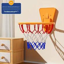 1pc No-Drill Indoor Basketball Hoop, Quiet Basket - Wall-Mounted Foldable Basketball Rack, Space-Saving Design - Durable Structure - Suitable For Home Or Office Play, Indoor Entertainment And Games, Holiday Gifts, Indoor/Outdoor Sports, Suitable For Sports Activities And Home Decor, Basketball Accessories - Multicolor - View 3
