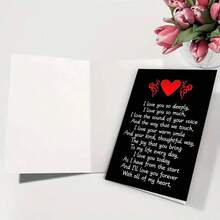1 Thiệp chúc mừng Ngày Valentine sáng tạo và lãng mạn, món quà hoàn hảo dành cho bạn trai, bạn gái, vợ, chồng hoặc kỷ niệm ngày cưới. Món quà Ngày Valentine đầy ý nghĩa này có nền đen với họa tiết trái tim màu đỏ, kèm theo phong bì. - Nhiều màu - Xem 4