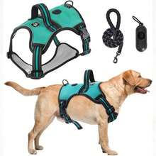 Pechera para Perro Mediano Chico con Correa 1.5m, Transportadora para Perro para Caminar Reflectante, Arnes para Viajar Entrenar Perros Accesorios Negro, - Aguamarina + S - Ver 1