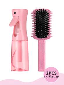 Juego de 2/3/4/5/6/10 cepillos para el cabello con cepillo para definir el cabello rizado, el borde lateral estrecho separa y da volumen a los mechones rizados de manera eficiente, cepillos de estilo con 9 hileras de cojín de nailon, para secado y peinado, anti-enredos, cepillo masajeador de cuero cabelludo de silicona suave, (6.8oz/200ml) Botella rociadora continua para el peinado - Multicolor - Ver 4