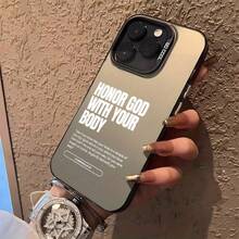 Funda de Teléfono: 1 Corintios 6:12 Cita Cristiana Funda Estética para iPhone 16 11 15 14 13 12 Pro Max Plus Funda Negra y Plateada a Prueba de Golpes Regalos Cristianos para Mujeres y Hombres - mezcla de colores - Ver 3