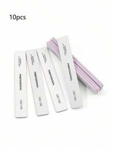 20pcs Rectangular Nail Files, 100/180 Grit Double-Sided Sandpaper Nail Files, Washable And Reusable, Suitable For Natural Nails And Acrylic Nails, For Home And Salon Use. Nail Care Products, Nail Tools, Nail Art Tools, Back To School Supplies, Manicure, Nail Tools (Applicable To Nail Stickers) - White - View 13