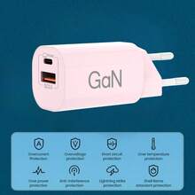30W USB C Charger Compatible With IPhone 17 16 15 14 13Max/ Air/ Pro, Compatible With Apple Laptop Charger, 2-Port [USB A+C] GaN Power Adapter PLug, Compatible With IPad Pro, Galaxy S25 S24 S23, Compatible With IPad Pro, Android Phone Compact Charger Prongs - EU C Type Plug(220-240V) - View 6