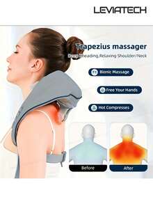 LEVIATECH 3D Kneading Neck & Shoulder Massager, Rechargeable, Office Essential, Mother's Day Gift, Relieve Neck Pain, Upgraded Massage Gun, Portable - Multicolor - View 9